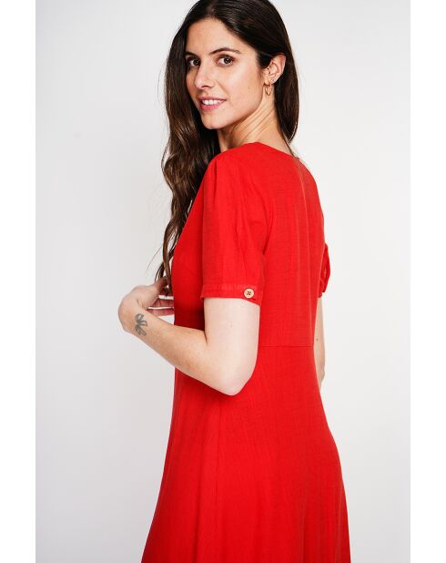 Simone rooibos lange jurk van linnen