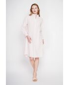 Rosafarbenes Maxikleid Josette aus Leinenmischung mit Maokragen