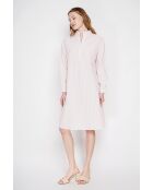 Rosafarbenes Maxikleid Josette aus Leinenmischung mit Maokragen