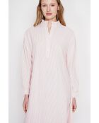 Rosafarbenes Maxikleid Josette aus Leinenmischung mit Maokragen