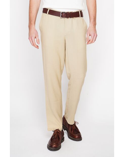 Gilles Hose aus Leinenmischung, kamelfarben