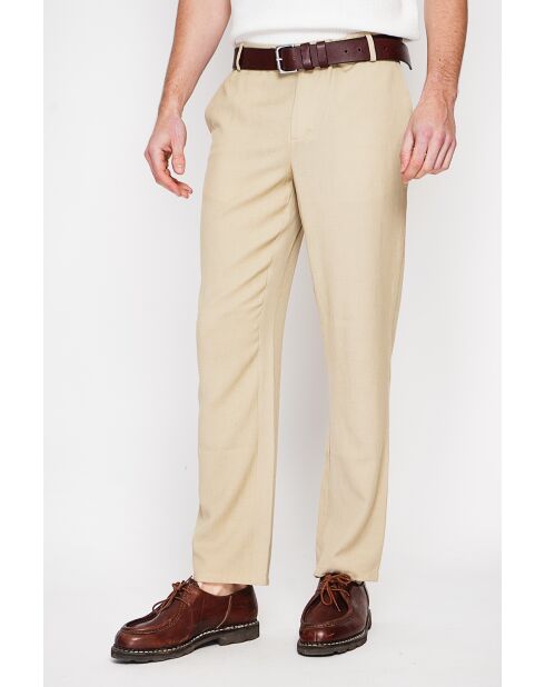 Gilles Hose aus Leinenmischung, kamelfarben