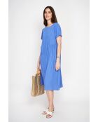 Robe découpe en lin mélangé Violette azur