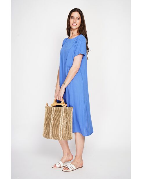 Robe découpe en lin mélangé Violette azur