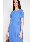 Robe découpe en lin mélangé Violette azur
