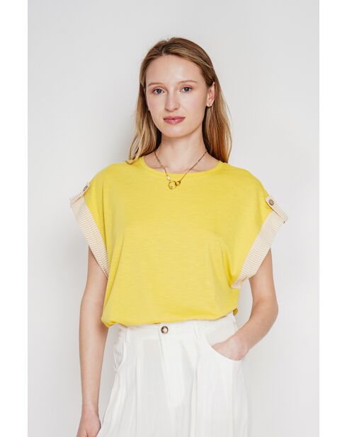 Martine Curry Oversize-T-Shirt mit Rundhalsausschnitt aus einer Leinenmischung