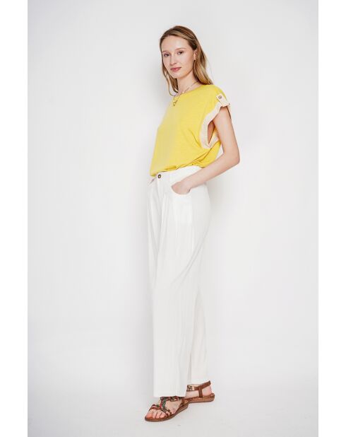 Martine Curry Oversize-T-Shirt mit Rundhalsausschnitt aus einer Leinenmischung