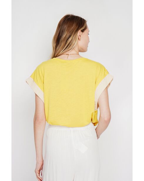 Martine Curry Oversize-T-Shirt mit Rundhalsausschnitt aus einer Leinenmischung