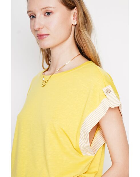 Martine Curry Oversize-T-Shirt mit Rundhalsausschnitt aus einer Leinenmischung