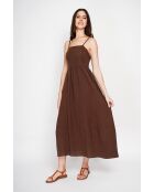 Danielle langes Sommerkleid aus Kakao-Leinenmischung