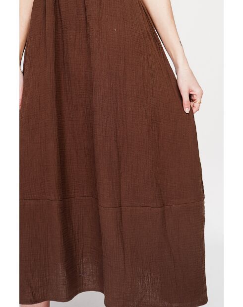 Danielle langes Sommerkleid aus Kakao-Leinenmischung