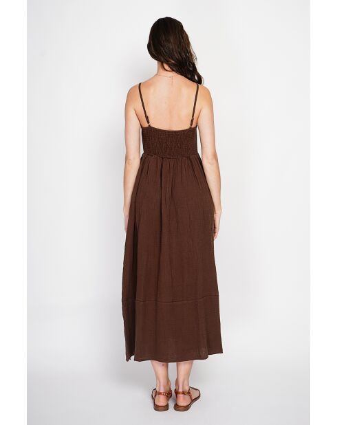 Danielle langes Sommerkleid aus Kakao-Leinenmischung