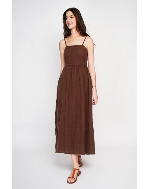 Danielle langes Sommerkleid aus Kakao-Leinenmischung