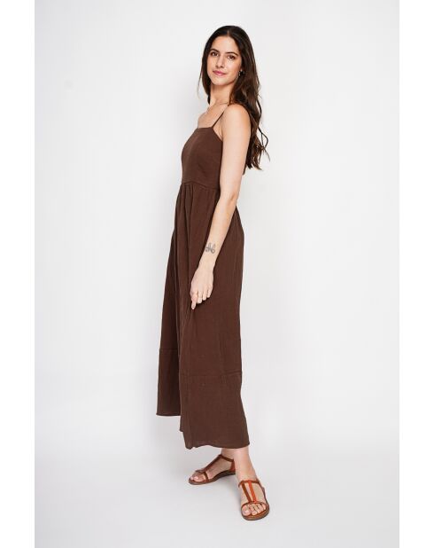 Danielle langes Sommerkleid aus Kakao-Leinenmischung
