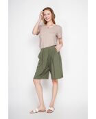 Camiseta Michèle con cuello en V en mezcla de lino beige