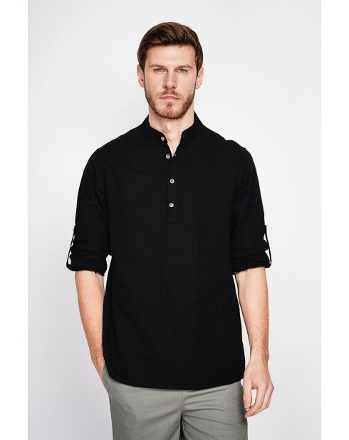 Chemise 100% lin Axel noire