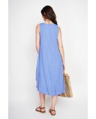 Hélène Azur langes, gefüttertes Kleid aus einer Leinenmischung