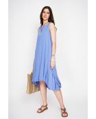 Hélène Azur langes, gefüttertes Kleid aus einer Leinenmischung