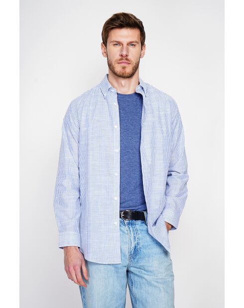 Christophe marineblau Baumwollhemd