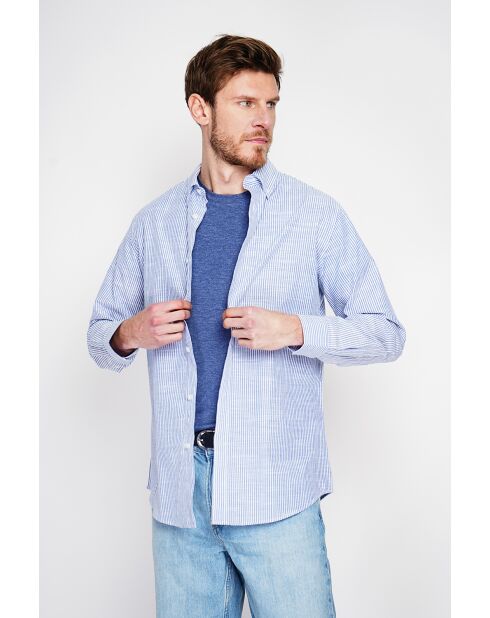 Christophe marineblau Baumwollhemd