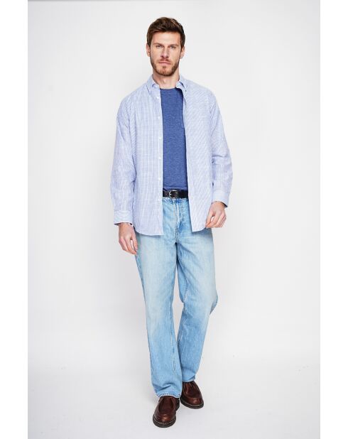 Christophe marineblau Baumwollhemd