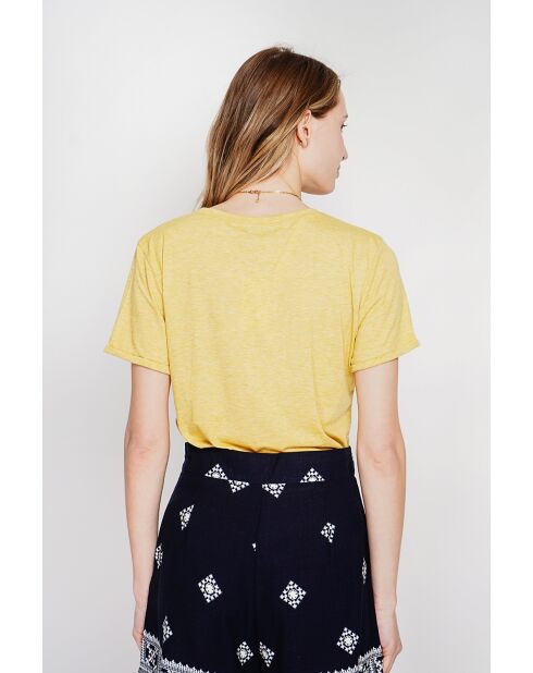 Nicole Curry Rundhals-T-Shirt aus Leinenmischung