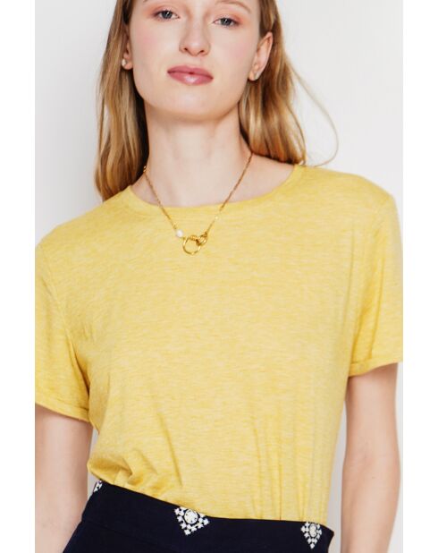 Nicole Curry Rundhals-T-Shirt aus Leinenmischung