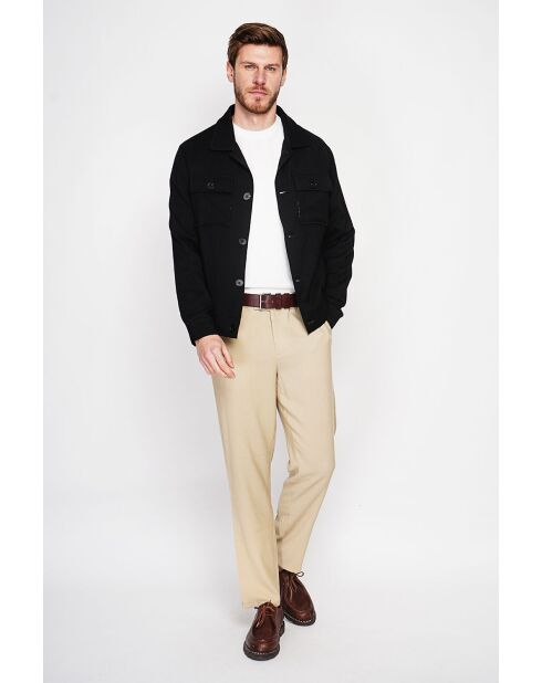 Zwart hemd van linnenmix Étienne