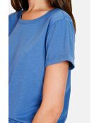 Francine Marine Rundhals-T-Shirt aus Leinenmischung