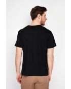 Gilbert schwarzes T-Shirt aus Leinenmischung