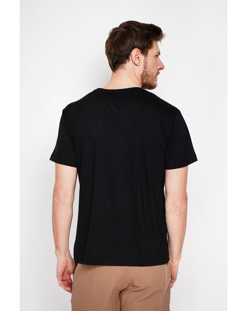 Gilbert schwarzes T-Shirt aus Leinenmischung