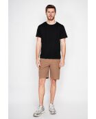 Gilbert schwarzes T-Shirt aus Leinenmischung