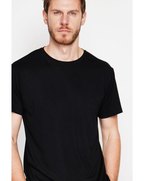 Gilbert schwarzes T-Shirt aus Leinenmischung