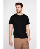 Gilbert schwarzes T-Shirt aus Leinenmischung