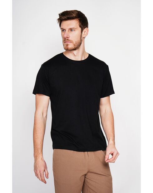 Gilbert schwarzes T-Shirt aus Leinenmischung