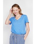 Michèle Azur T-Shirt mit V-Ausschnitt aus Leinenmischung