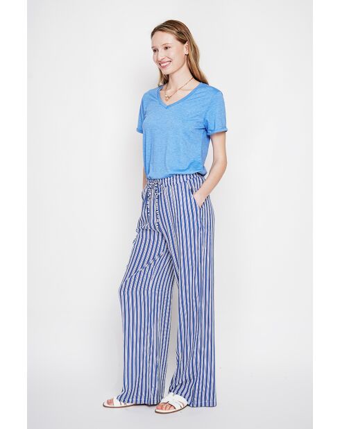 Michèle Azur T-Shirt mit V-Ausschnitt aus Leinenmischung