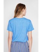 Michèle Azur T-Shirt mit V-Ausschnitt aus Leinenmischung