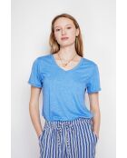 Michèle Azur T-Shirt mit V-Ausschnitt aus Leinenmischung