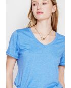 Michèle Azur T-Shirt mit V-Ausschnitt aus Leinenmischung