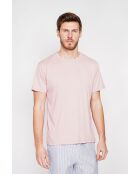 Lichtroze T-shirt van linnenmix Gilbert