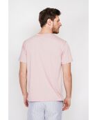 Lichtroze T-shirt van linnenmix Gilbert