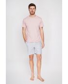 Lichtroze T-shirt van linnenmix Gilbert