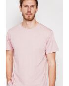 Lichtroze T-shirt van linnenmix Gilbert