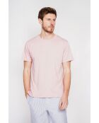 Lichtroze T-shirt van linnenmix Gilbert