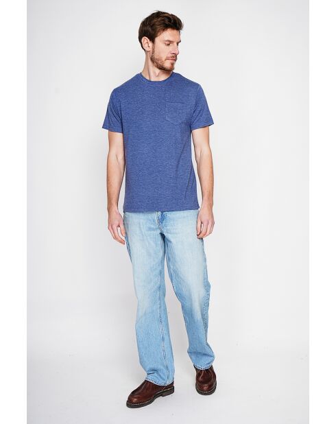 T-Shirt François marineblau aus Leinenmischung