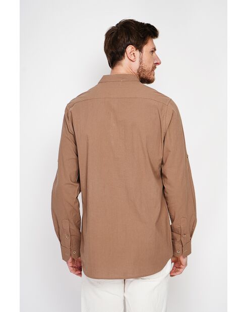 Chemise 100% lin Axel marron