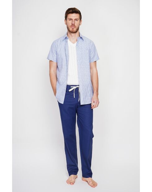 Ghislain broek van marineblauwe linnenmix
