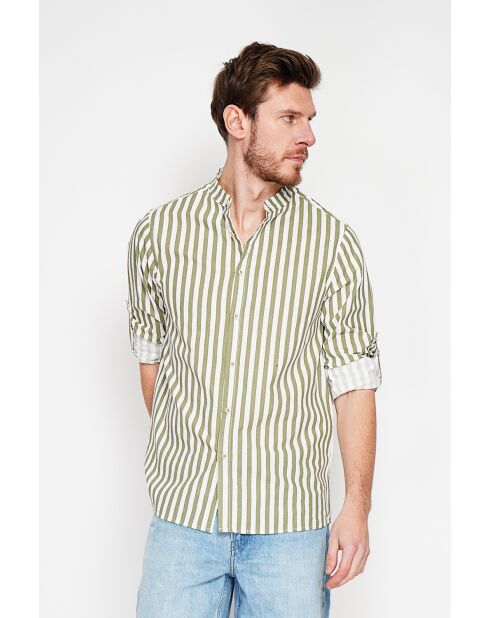 Chemise 100% lin Gontran kaki