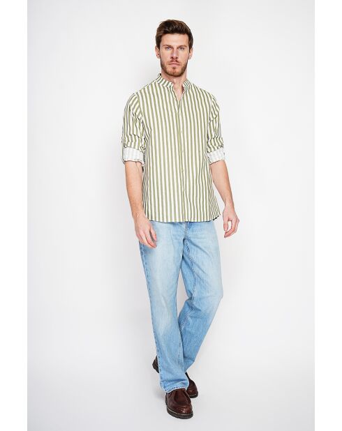 Chemise 100% lin Gontran kaki